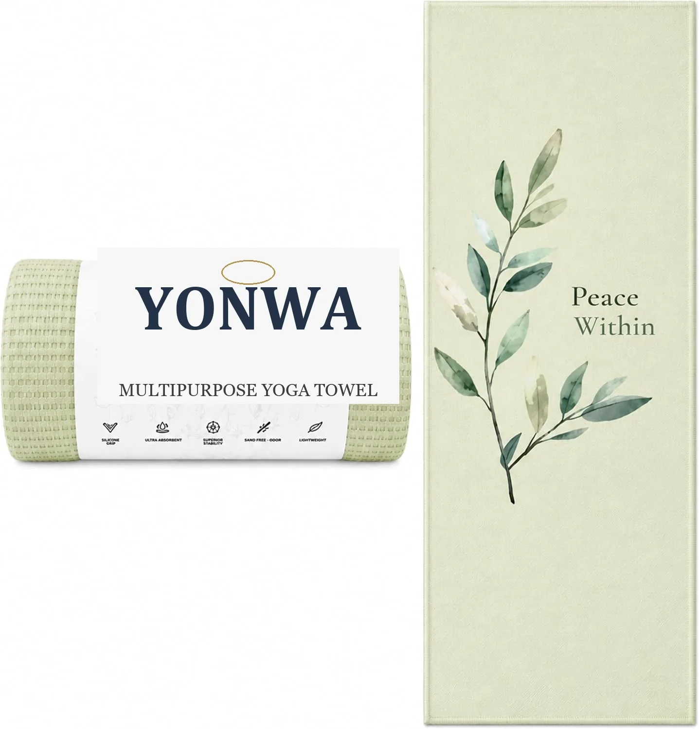 YONWA Non-Slip Hot Yoga Mat Towel