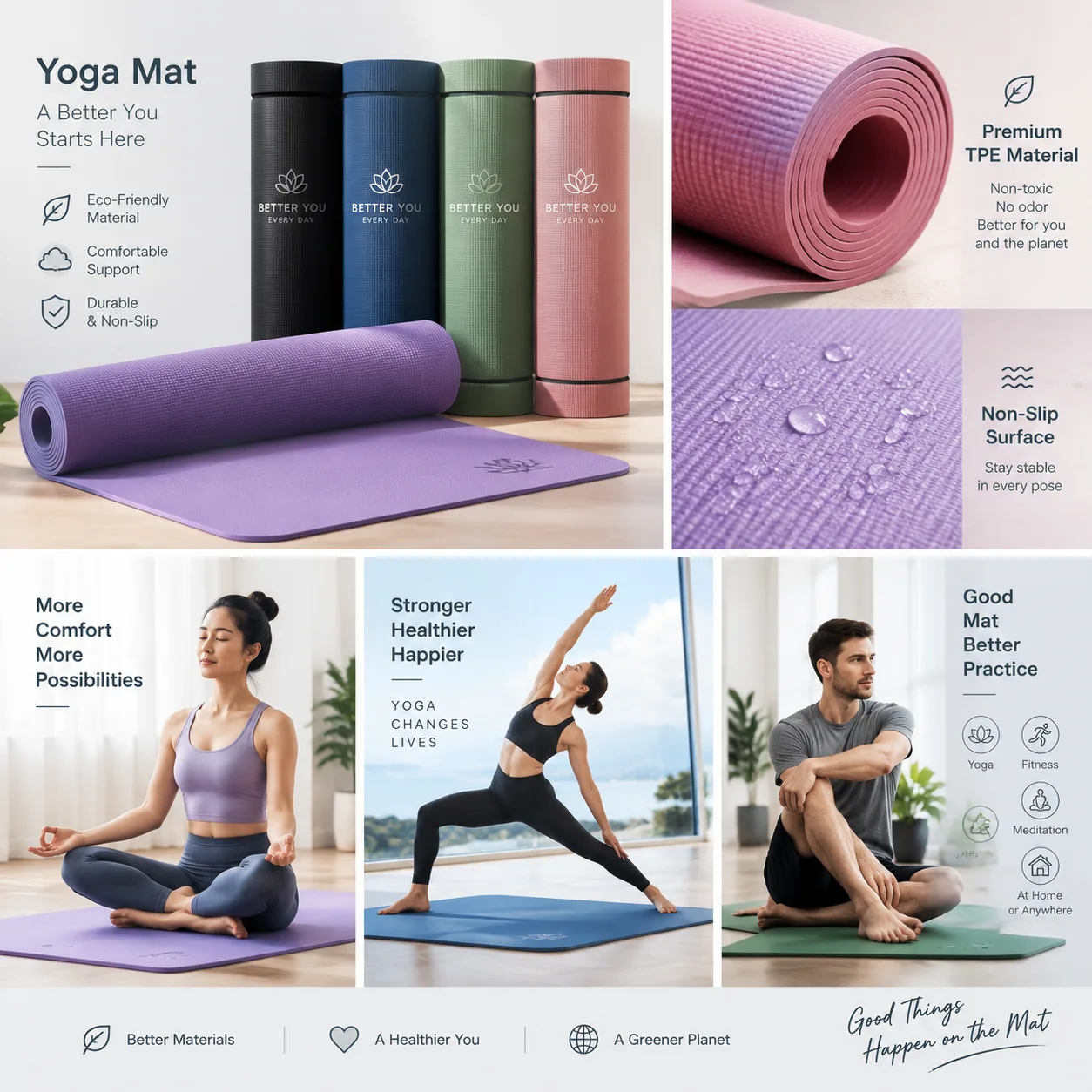 Practitioners on wehao yoga mats